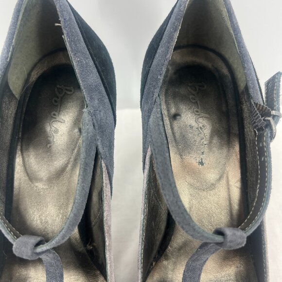 Boden Suede Black Gray T-Strap Heeled Pumps Women's Size 39 US 8 - Picture 7 of 10